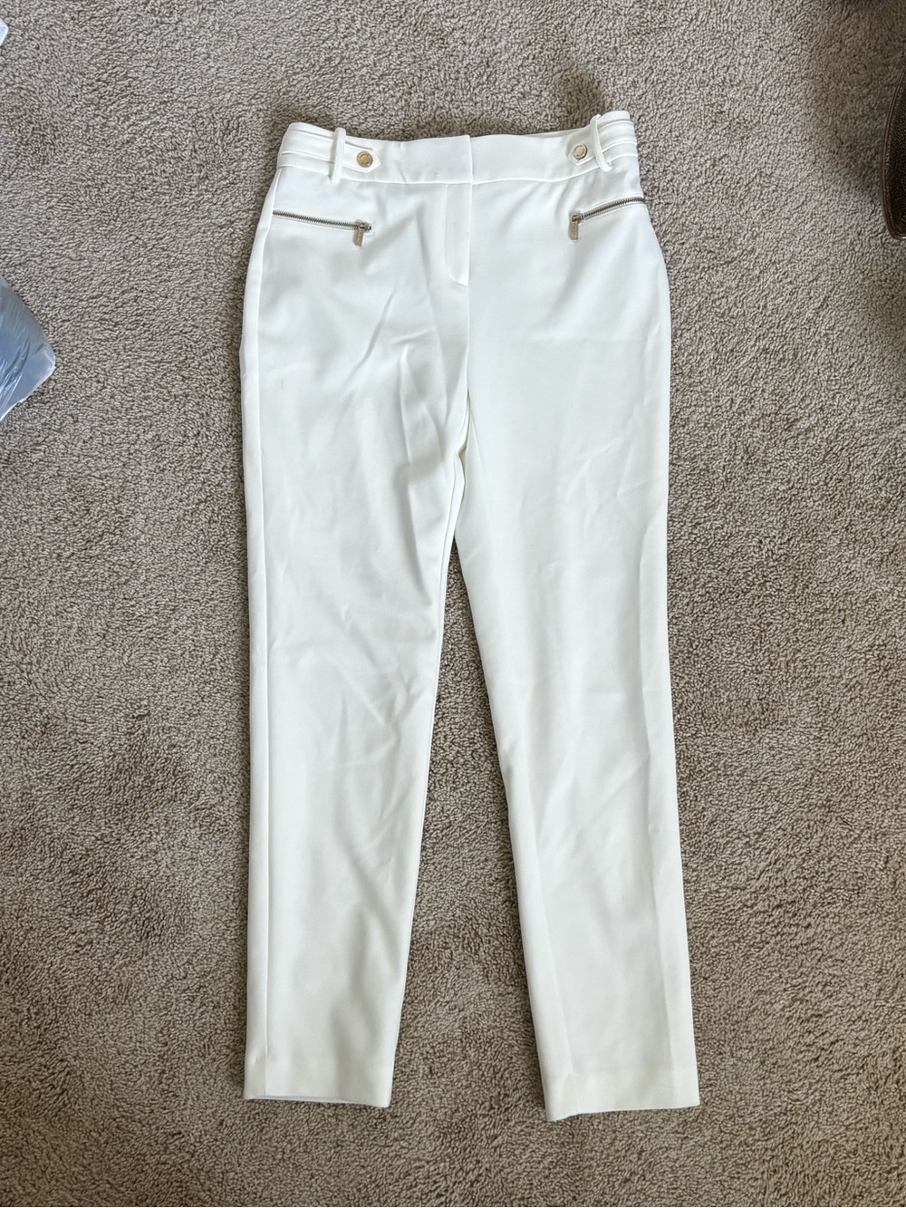 Calvin Klein White Double-Lined Ankle Women’s Trousers